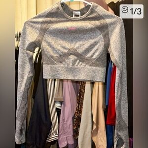 Gymshark Gray Long Sleeve Crop Top